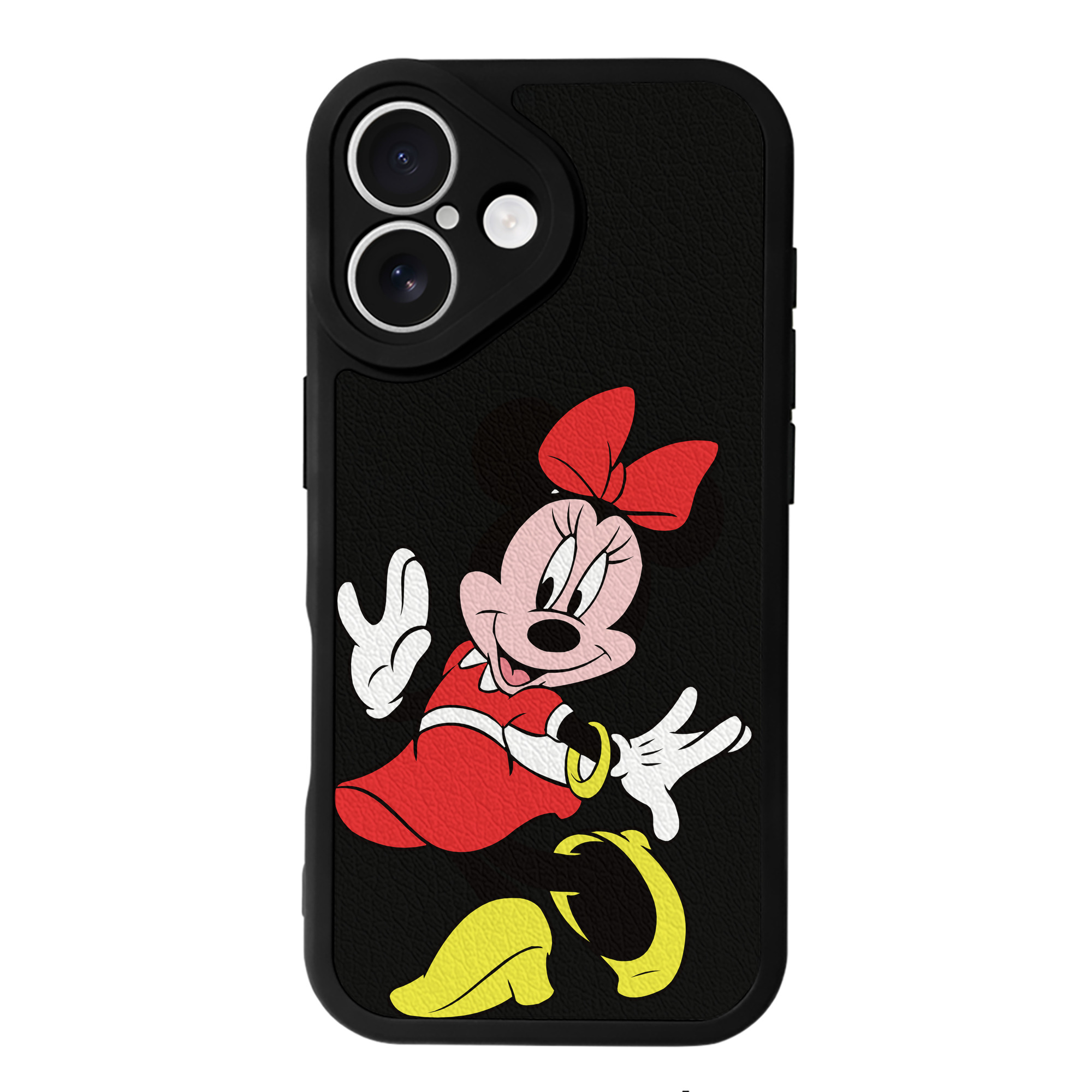 （画像用） ミッキーマウス Mickey Mouse 【iPhone 16シリーズ対応】シリコンスマホケース（レザー調） 材質：シリコン